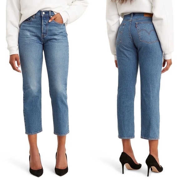 Levi's Denim - Levis Wedgie Hight Waist Crop Straight Jeans Button Fly